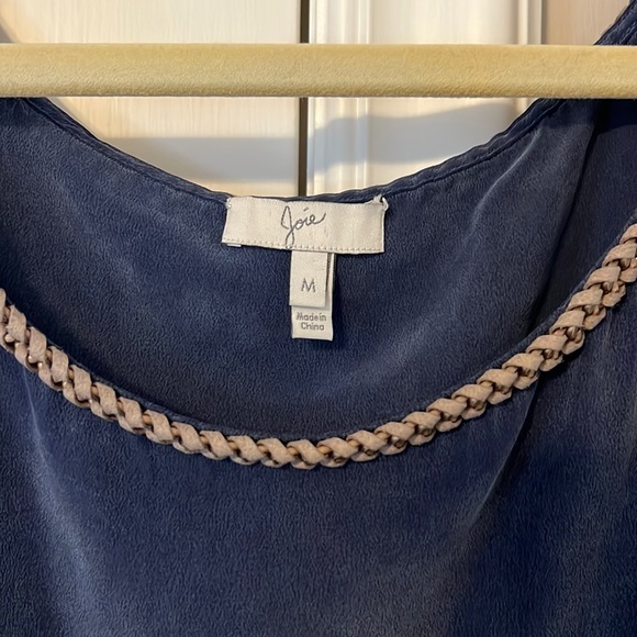 Joie Navy Blue Suede Blouse! Size M - Picture 2 of 5